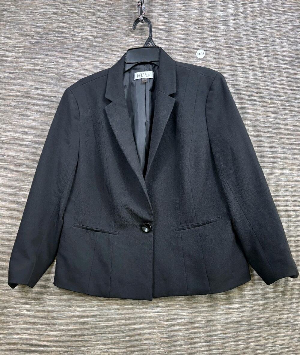 Kasper Black Single-Button Blazer